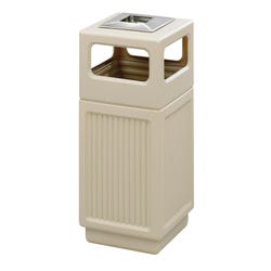Image for Safco Canmeleon Open Top Square Receptacle with 9 Inch Ash Urn, 15 Gallon, Black from School Specialty