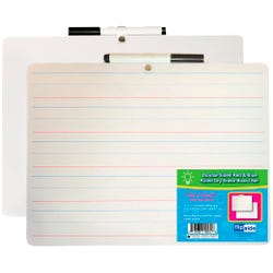 Image for Flipside Two-Sided Dry Erase Board with Pen, 9 x 12 inches, White/Lined from School Specialty