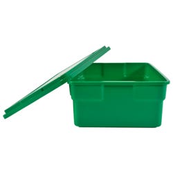 Image for School Smart Storage Bin with Lid, 11 x 16 x 6 Inches, Green from School Specialty