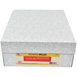 School Smart Kwik-Tak Security Tinted Envelopes, No. 10, White, Box of 500 2040087