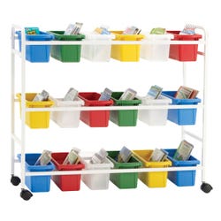 Copernicus Leveled Reading Book Browser Cart, 18 Small Tubs, 40-1/2 x 15-3/4 x 36-1/2 Inches, Item Number 2011518