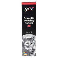 Sax Graphite Drawing Pencil, 2B Hardness, Pack of 12, Item 2090710