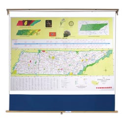 Image for Nystrom Tennessee Pull Down Roller Classroom Map, 68 x 50 Inches from School Specialty