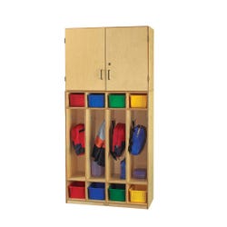 Childcraft Vertical Storage Unit with Coat Locker Base, 35-3/4 x 14-3/4 x 74-1/4 Inches, Item Number 205897