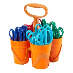 Image for Fiskars 5 Inch Blunt Tip Kids Scissors Classroom Pack Caddy, Pack of 24 from School Specialty