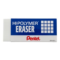Image for Pentel Hi-Polymer Block Eraser, Extra Large, White, Pack of 8 from School Specialty