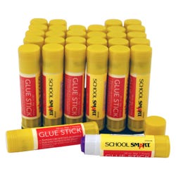 Image for School Smart Glue Sticks, 0.28 Ounces, Purple and Dries Clear, Pack of 30 from School Specialty