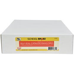 School Smart Kwik-Tak Envelopes, 9 x 12 Inches, 28 lb, Kraft Brown, Box of 100 2044616