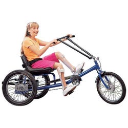 Low Rider Recumbent Trike, 1 Speed, Electrical Assist, Blue 2124843