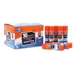Elmer's Glue Stick Classroom Pack, 0.24 Ounce, Disappearing Purple, Pack of 30 Item Number 081455