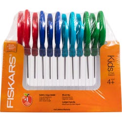 Image for Fiskars Blunt Tip Kids Scissors, 5 Inches, Assorted Colors, Pack of 12 from School Specialty