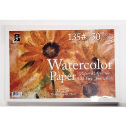 Image for Jack Richeson Watercolor Paper, 12 x 18 Inches, 135 lb, White, 50 sheets from School Specialty