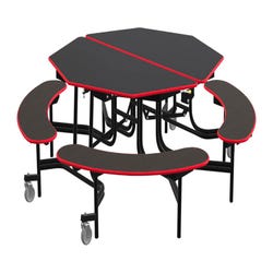 Image for Classroom Select Mobile Table with Benches, Octagon, 60 Inches, LockEdge from School Specialty