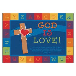 Image for Carpets for Kids KID$Value PLUS God Is Love Learning Carpet, 8 x 12 Feet, Rectangle, Multicolored from School Specialty
