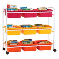Image for Copernicus Book Browser Cart with Vibrant Warm Tubs, 40-1/2 x 15-3/4 x 36-1/2 Inches from School Specialty