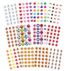 Image for School Smart Assorted Seasonal Stickers, 60 Sheets, Pack of 1440 from School Specialty