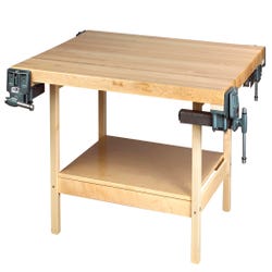 Diversified Woodcrafts 4-Station Workbench, 64 x 54 x 32-1/4 Inches, Maple, Item Number 500412