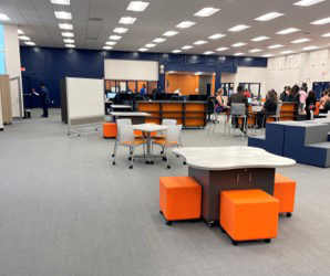 photo of new Media Lab makeover sponosored by School Specialty and others at Stranahan High School